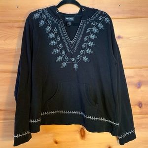 Adamo Black Hooded Top 2XL